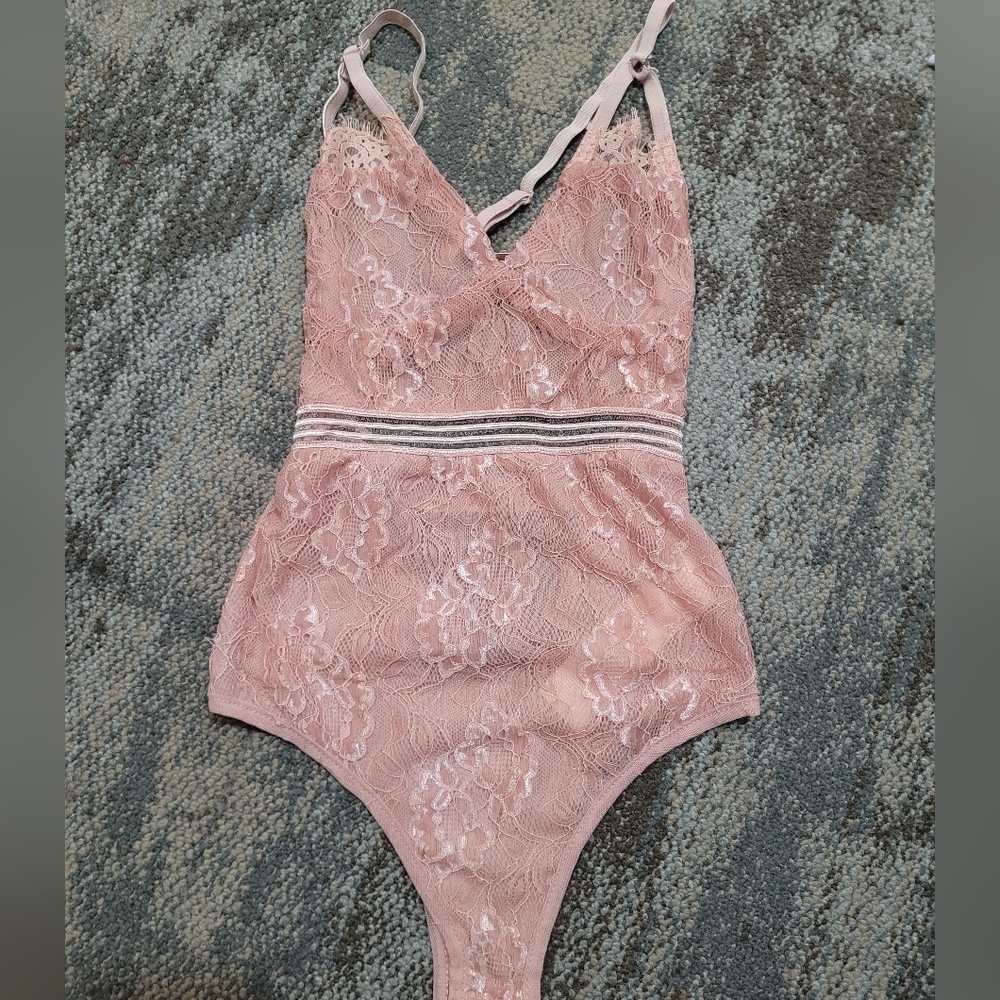 Womens Sheer Lace Bodysuit